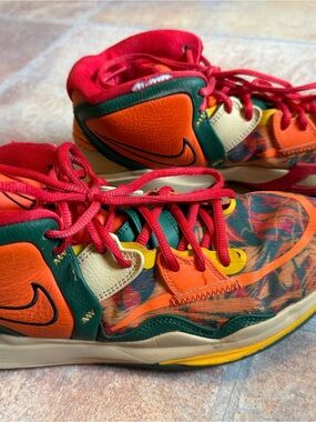 Nike Kyrie Men’s Multicolor Red Orange Green Basketball Sneakers